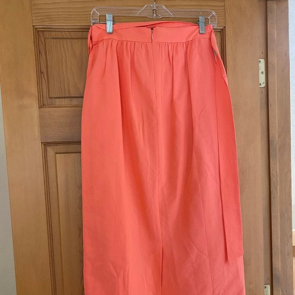 J. Crew Coral Tea-length (Midi) Tie Skirt - Picture 1 of 5